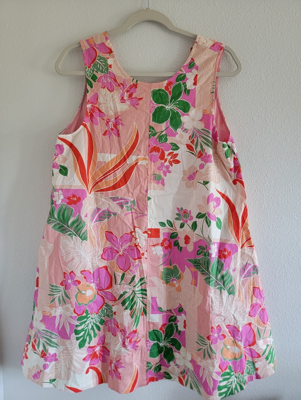 NWT Entro Glow From Within Pink Tropical Floral Cotton Mini Shift Dress Size Med - Picture 3 of 9